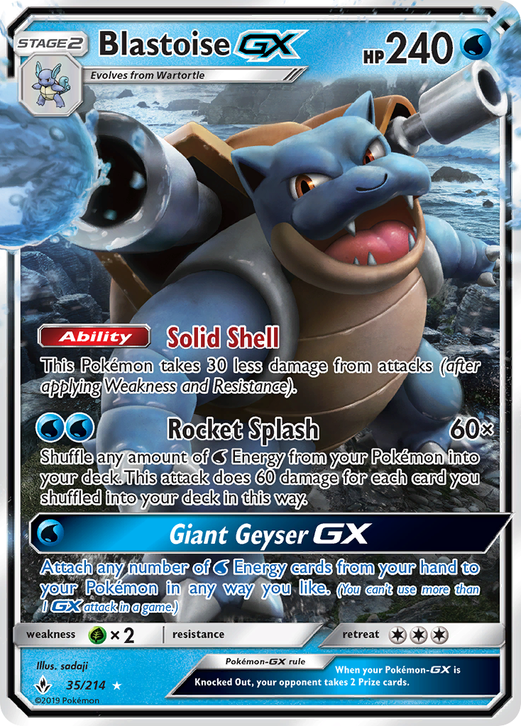 Blastoise GX (35/214) [Sun & Moon: Unbroken Bonds] | Gear Gaming Fayetteville