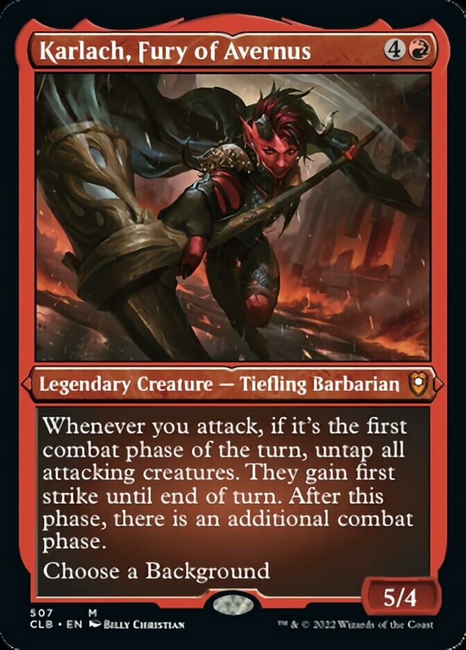 Karlach, Fury of Avernus (Foil Etched) [Commander Legends: Battle for Baldur's Gate] | Gear Gaming Fayetteville