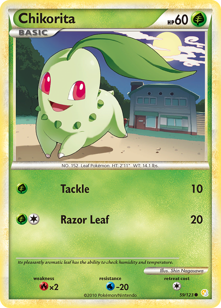 Chikorita (59/123) [HeartGold & SoulSilver: Base Set] | Gear Gaming Fayetteville