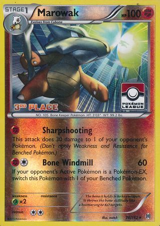 Marowak (78/162) (League Promo 3rd Place) [XY: BREAKthrough] | Gear Gaming Fayetteville