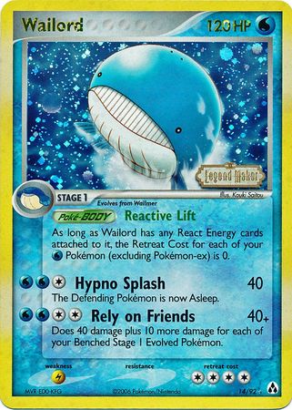 Wailord (14/92) (Stamped) [EX: Legend Maker] | Gear Gaming Fayetteville