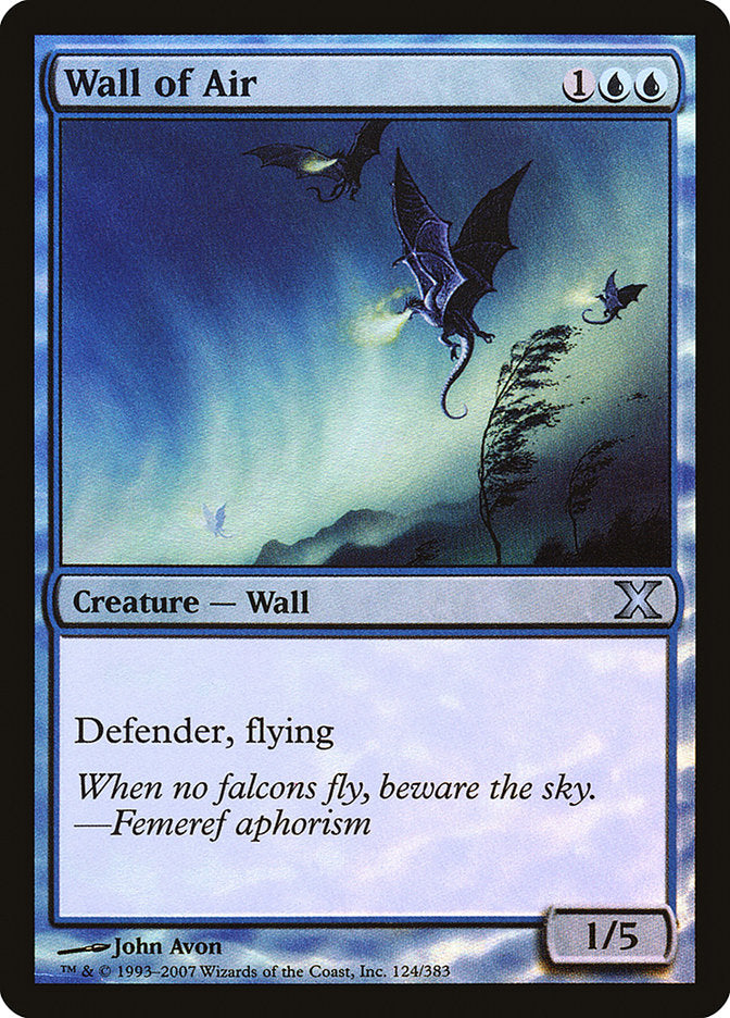 Wall of Air (Premium Foil) [Tenth Edition] | Gear Gaming Fayetteville