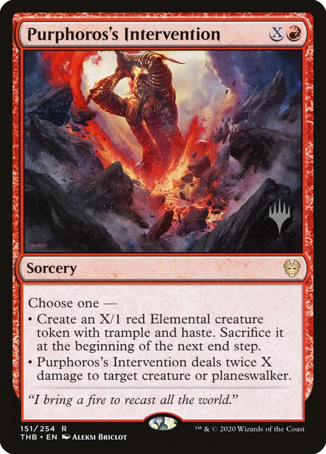 Purphoros's Intervention (Promo Pack) [Theros Beyond Death Promos] | Gear Gaming Fayetteville