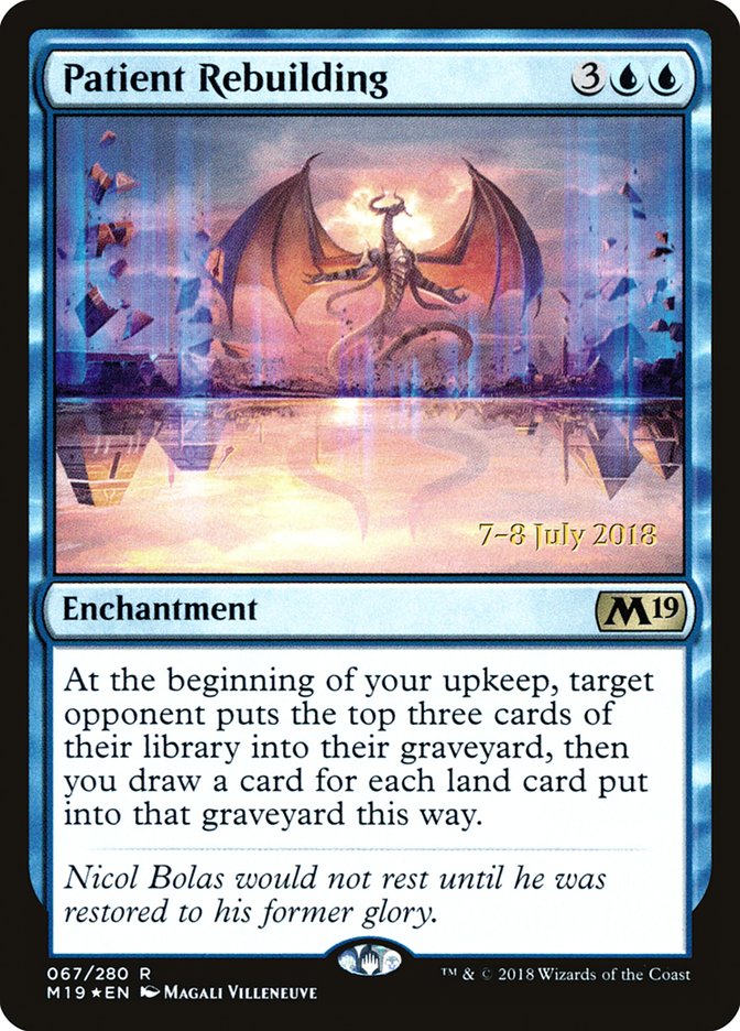 Patient Rebuilding [Core Set 2019 Prerelease Promos] | Gear Gaming Fayetteville