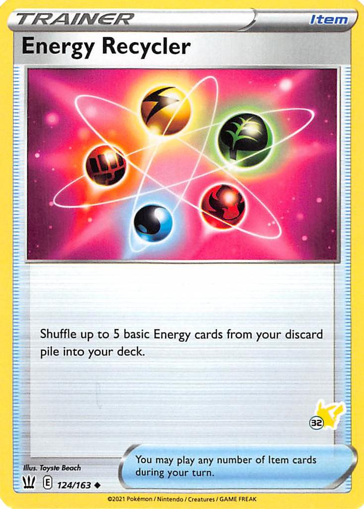 Energy Recycler (124/163) (Pikachu Stamp #32) [Battle Academy 2022] | Gear Gaming Fayetteville