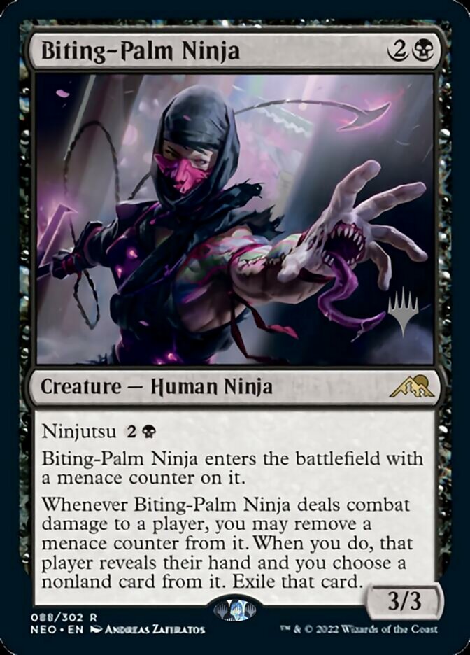 Biting-Palm Ninja (Promo Pack) [Kamigawa: Neon Dynasty Promos] | Gear Gaming Fayetteville