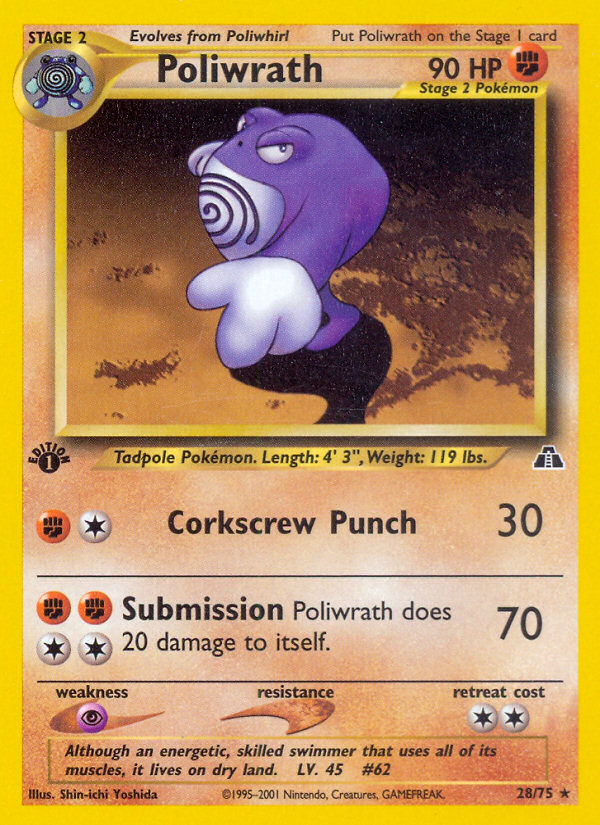 Poliwrath (28/75) [Neo Discovery 1st Edition] | Gear Gaming Fayetteville