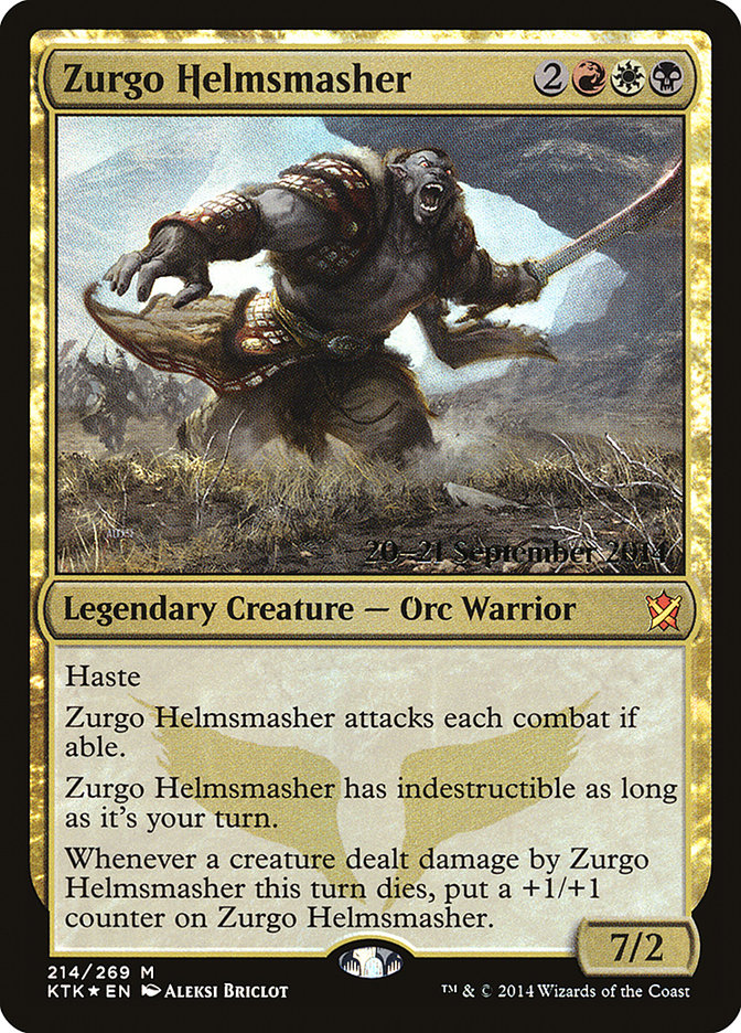 Zurgo Helmsmasher [Khans of Tarkir Prerelease Promos] | Gear Gaming Fayetteville