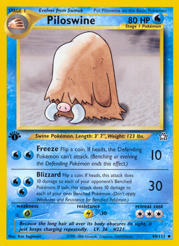 Piloswine (44/111) [Neo Genesis 1st Edition] | Gear Gaming Fayetteville