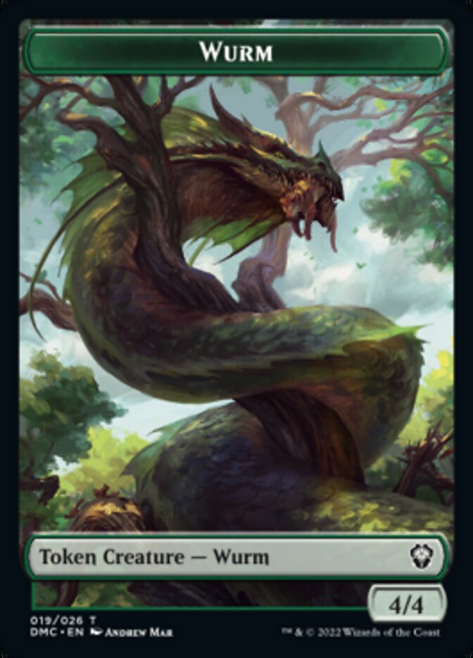 Bird (002) // Wurm Double-Sided Token [Dominaria United Tokens] | Gear Gaming Fayetteville