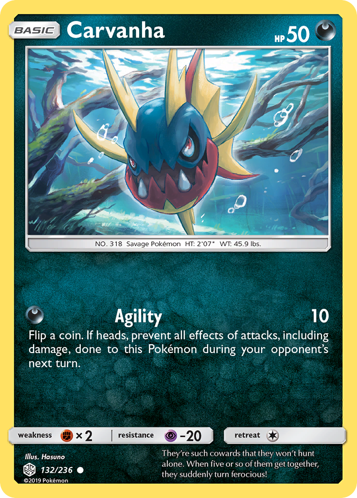 Carvanha (132/236) [Sun & Moon: Cosmic Eclipse] | Gear Gaming Fayetteville