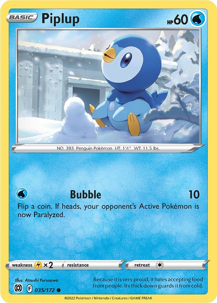 Piplup (035/172) [Sword & Shield: Brilliant Stars] | Gear Gaming Fayetteville