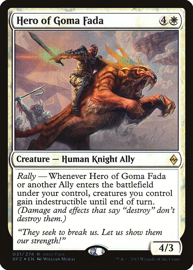 Hero of Goma Fada (Intro Pack) [Battle for Zendikar Promos] | Gear Gaming Fayetteville