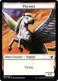 Pegasus // Human Double-Sided Token [Commander 2019 Tokens] | Gear Gaming Fayetteville