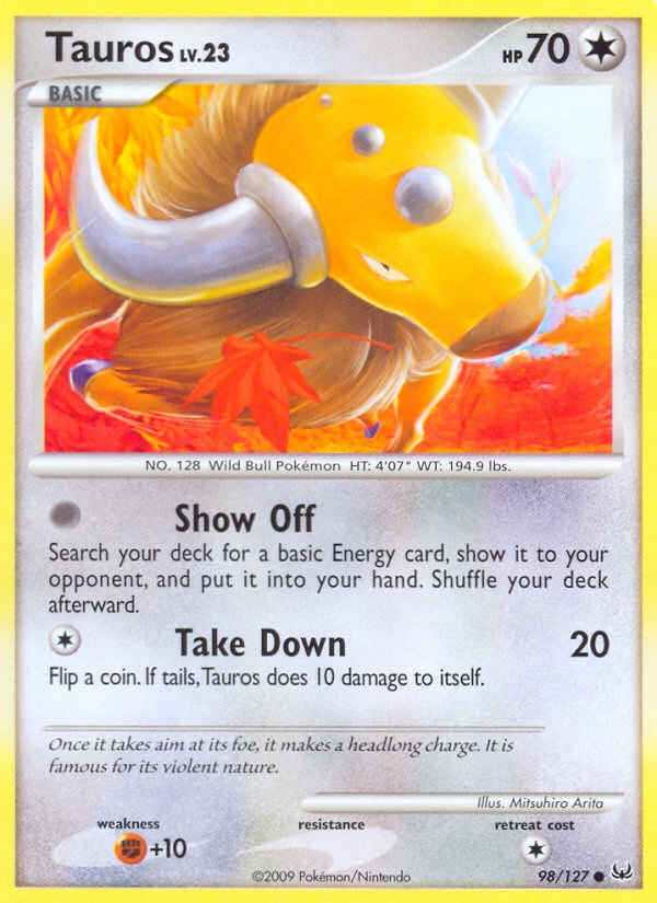 Tauros (98/127) [Platinum: Base Set] | Gear Gaming Fayetteville