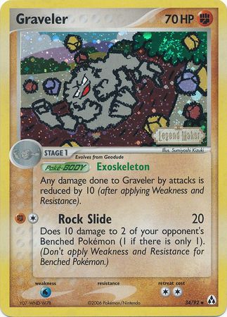 Graveler (34/92) (Stamped) [EX: Legend Maker] | Gear Gaming Fayetteville