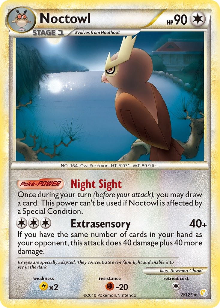 Noctowl (8/123) (Theme Deck Exclusive) [HeartGold & SoulSilver: Base Set] | Gear Gaming Fayetteville