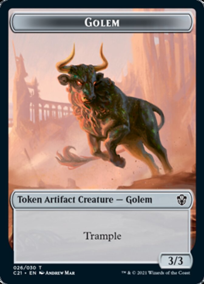 Golem (026) // Thopter Double-Sided Token [Commander 2021 Tokens] | Gear Gaming Fayetteville