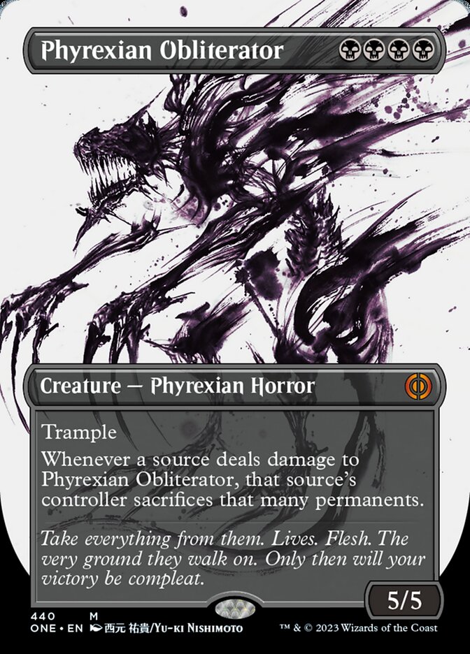 Phyrexian Obliterator (Borderless Ichor Step-and-Compleat Foil) [Phyrexia: All Will Be One] | Gear Gaming Fayetteville