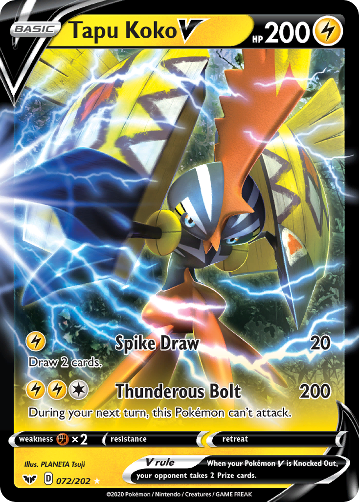 Tapu Koko V (072/202) [Sword & Shield: Base Set] | Gear Gaming Fayetteville