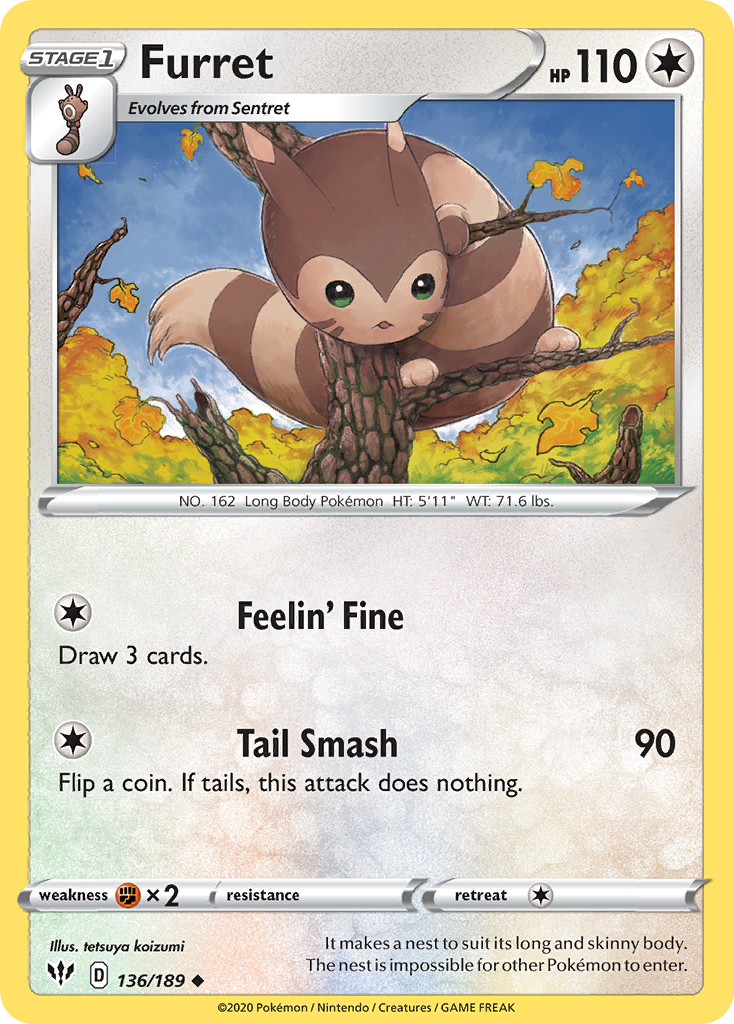 Furret (136/189) [Sword & Shield: Darkness Ablaze] | Gear Gaming Fayetteville