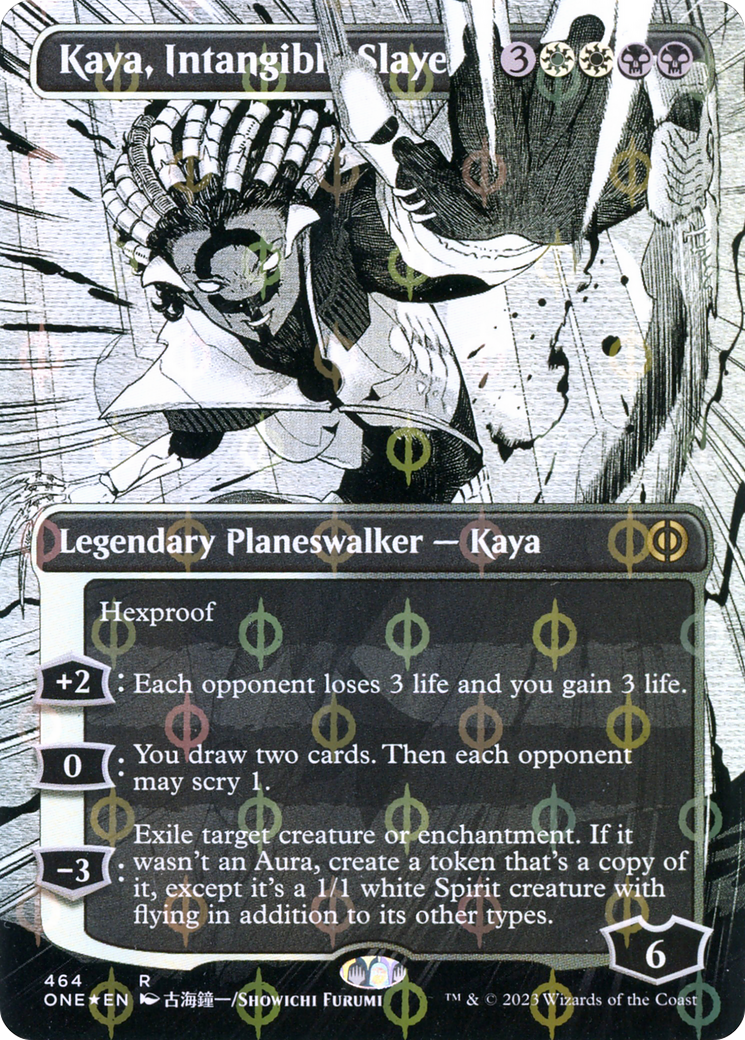 Kaya, Intangible Slayer (Borderless Manga Step-and-Compleat Foil) [Phyrexia: All Will Be One] | Gear Gaming Fayetteville