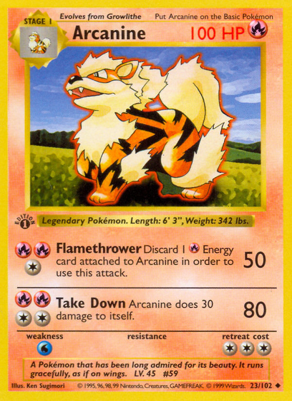 Arcanine (23/102) (Shadowless) [Base Set 1st Edition] | Gear Gaming Fayetteville