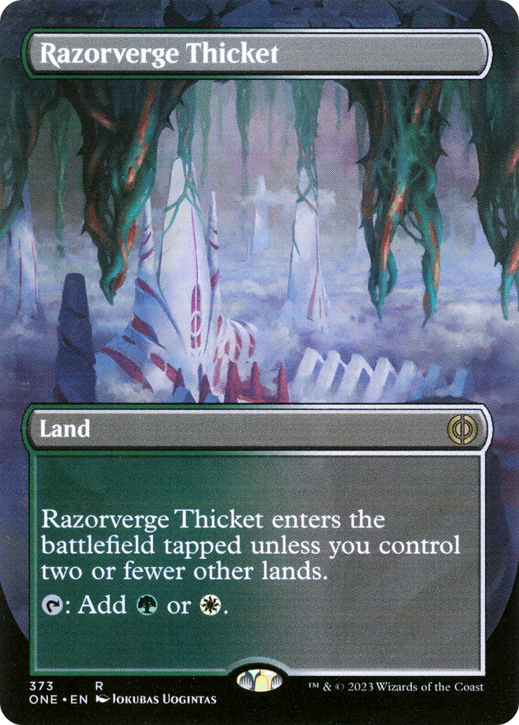 Razorverge Thicket (Borderless Alternate Art) [Phyrexia: All Will Be One] | Gear Gaming Fayetteville