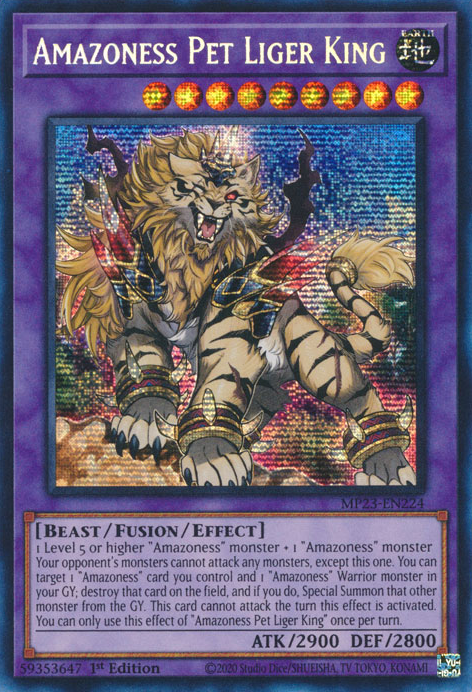 Amazoness Pet Liger King [MP23-EN224] Prismatic Secret Rare | Gear Gaming Fayetteville