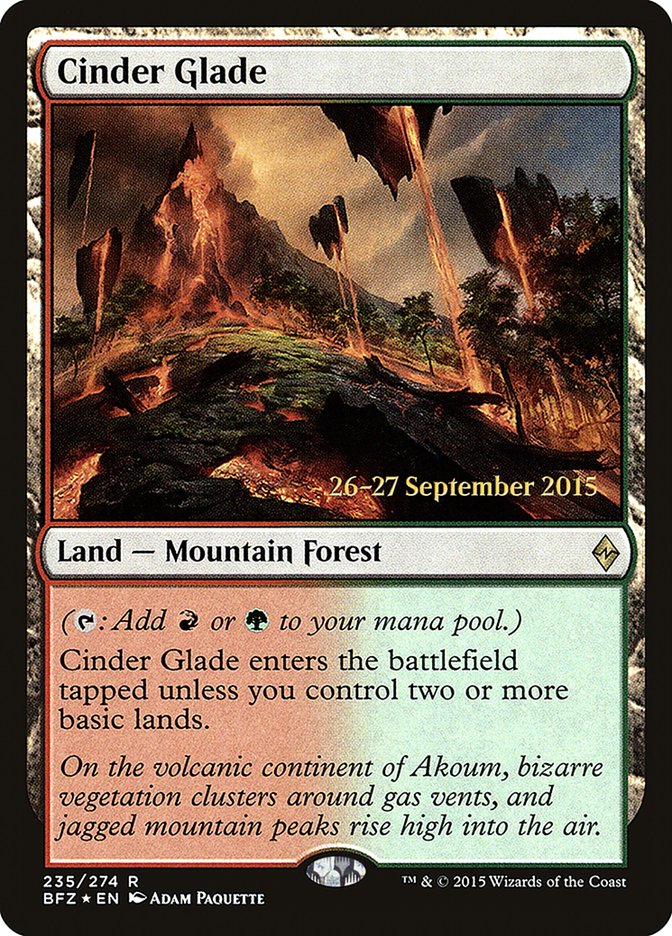 Cinder Glade [Battle for Zendikar Prerelease Promos] | Gear Gaming Fayetteville