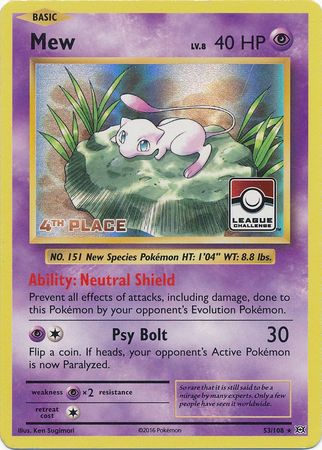 Mew (53/108) (League Promo 4th Place) [XY: Evolutions] | Gear Gaming Fayetteville