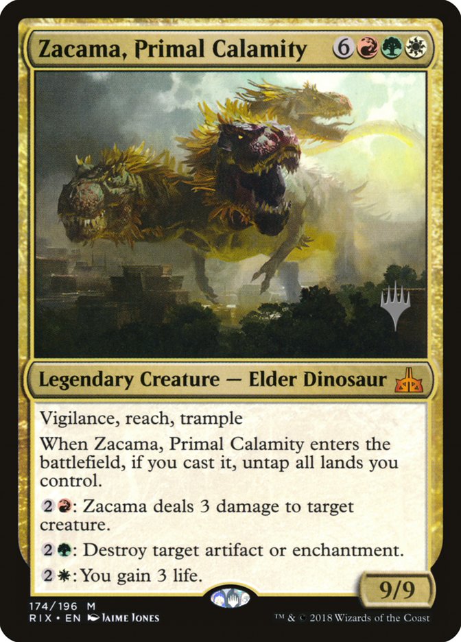 Zacama, Primal Calamity (Promo Pack) [Rivals of Ixalan Promos] | Gear Gaming Fayetteville