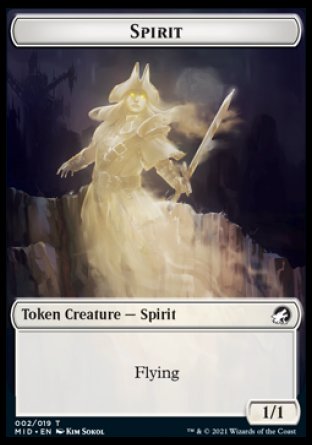 Spirit // Zombie (015) Double-Sided Token [Innistrad: Midnight Hunt Tokens] | Gear Gaming Fayetteville