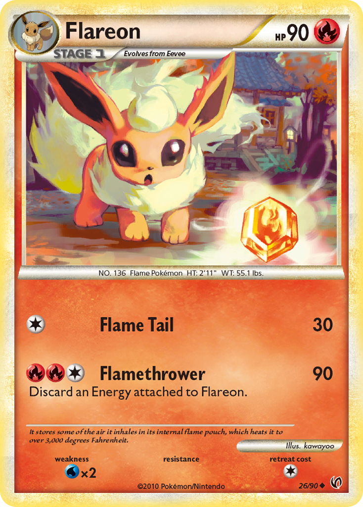 Flareon (26/90) [HeartGold & SoulSilver: Undaunted] | Gear Gaming Fayetteville