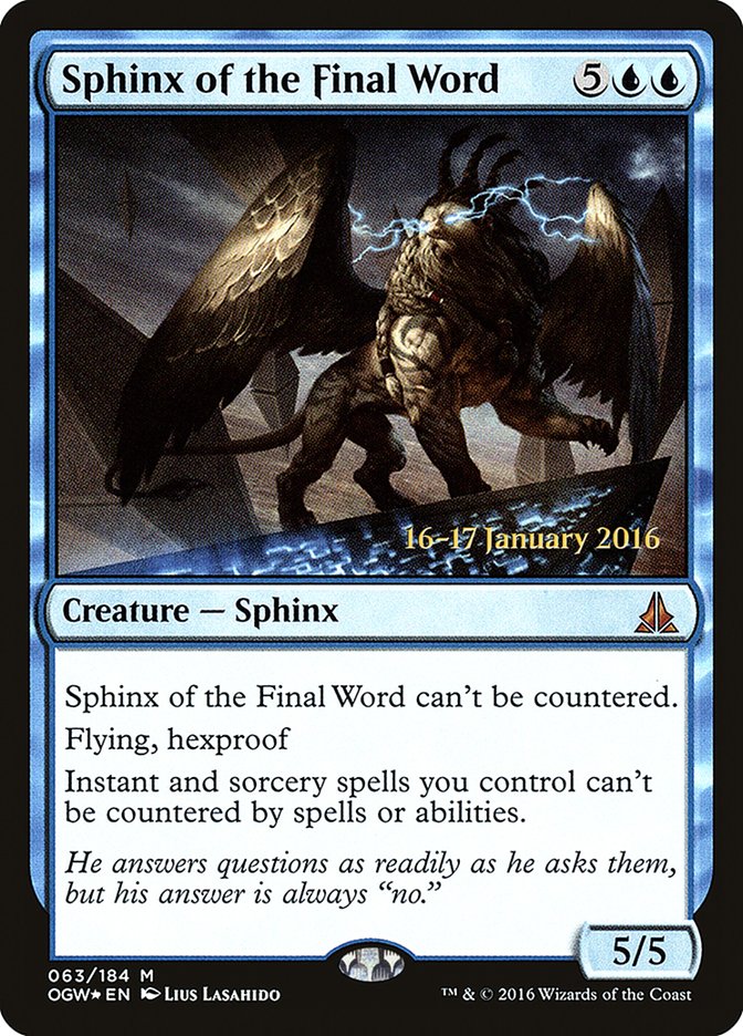 Sphinx of the Final Word [Oath of the Gatewatch Prerelease Promos] | Gear Gaming Fayetteville