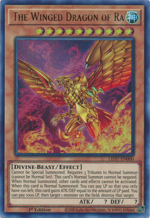 The Winged Dragon of Ra (Alternate Art) [LED7-EN000] Ultra Rare | Gear Gaming Fayetteville