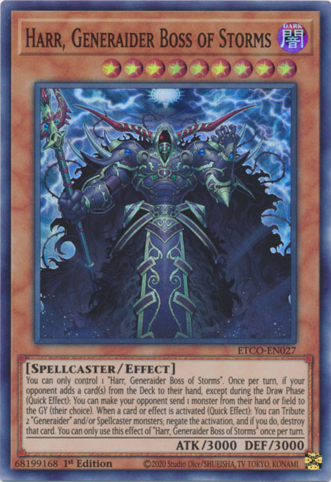 Harr, Generaider Boss of Storms [ETCO-EN027] Super Rare | Gear Gaming Fayetteville