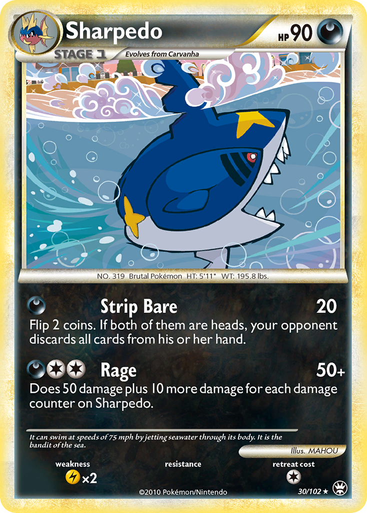 Sharpedo (30/102) [HeartGold & SoulSilver: Triumphant] | Gear Gaming Fayetteville