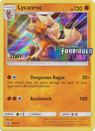 Lycanroc (SM118) (Staff Prerelease Promo) [Sun & Moon: Black Star Promos] | Gear Gaming Fayetteville