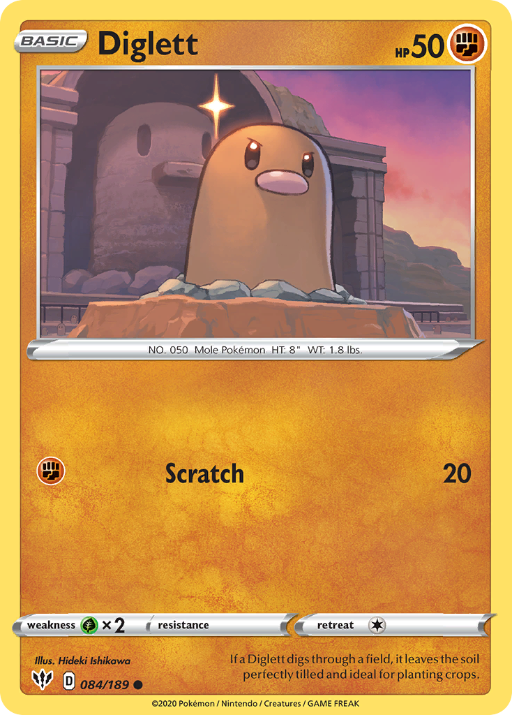 Diglett (084/189) [Sword & Shield: Darkness Ablaze] | Gear Gaming Fayetteville