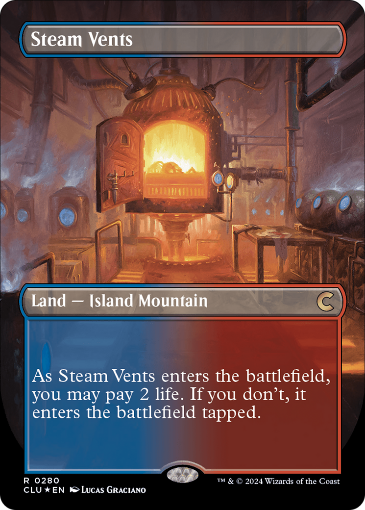 Steam Vents (Borderless) [Ravnica: Clue Edition] | Gear Gaming Fayetteville