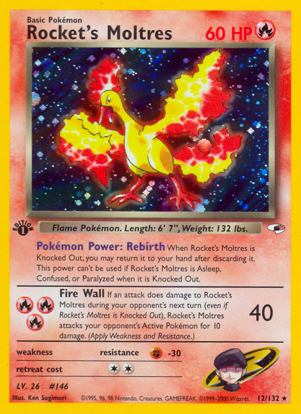 Rocket's Moltres (12/132) [Gym Heroes 1st Edition] | Gear Gaming Fayetteville