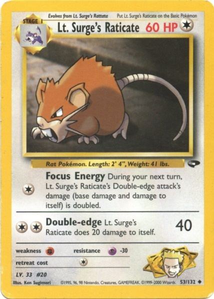 Lt. Surge's Raticate (53/132) [Gym Challenge Unlimited] | Gear Gaming Fayetteville