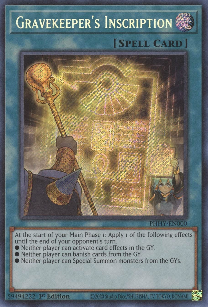 Gravekeeper's Inscription [PHHY-EN000] Secret Rare | Gear Gaming Fayetteville