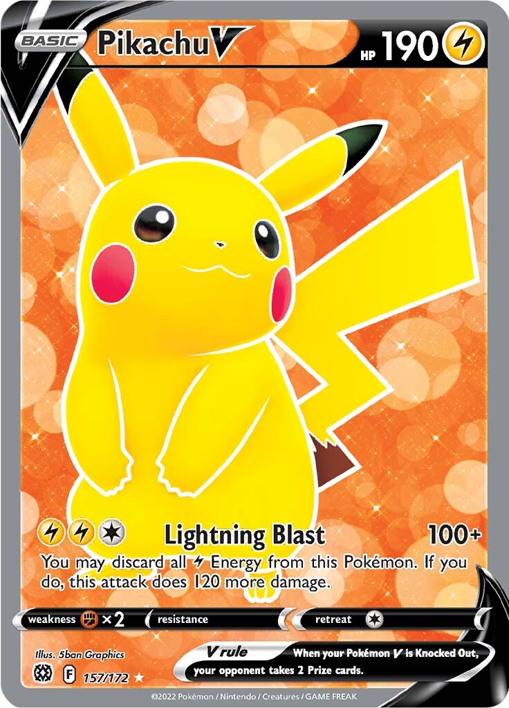 Pikachu V (157/172) [Sword & Shield: Brilliant Stars] | Gear Gaming Fayetteville