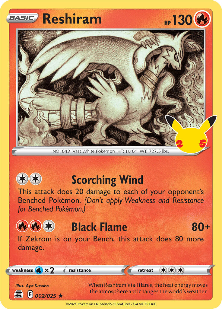 Reshiram (002/025) [Celebrations: 25th Anniversary] | Gear Gaming Fayetteville