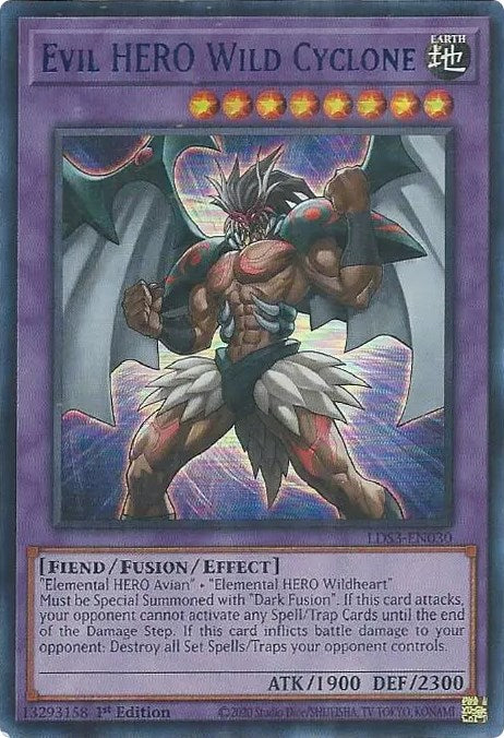 Evil HERO Wild Cyclone (Blue) [LDS3-EN030] Ultra Rare | Gear Gaming Fayetteville