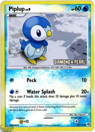 Piplup (93/130) [Burger King Promos: 2008 Collection] | Gear Gaming Fayetteville