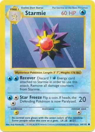 Starmie (64/102) [Base Set Shadowless Unlimited] | Gear Gaming Fayetteville