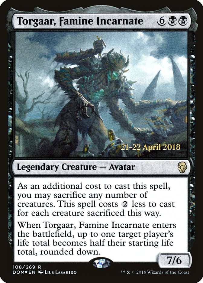 Torgaar, Famine Incarnate [Dominaria Prerelease Promos] | Gear Gaming Fayetteville